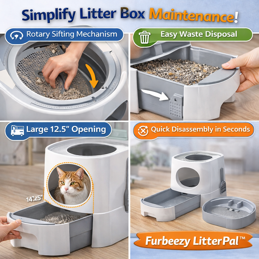 Semi-automatic cat litter box