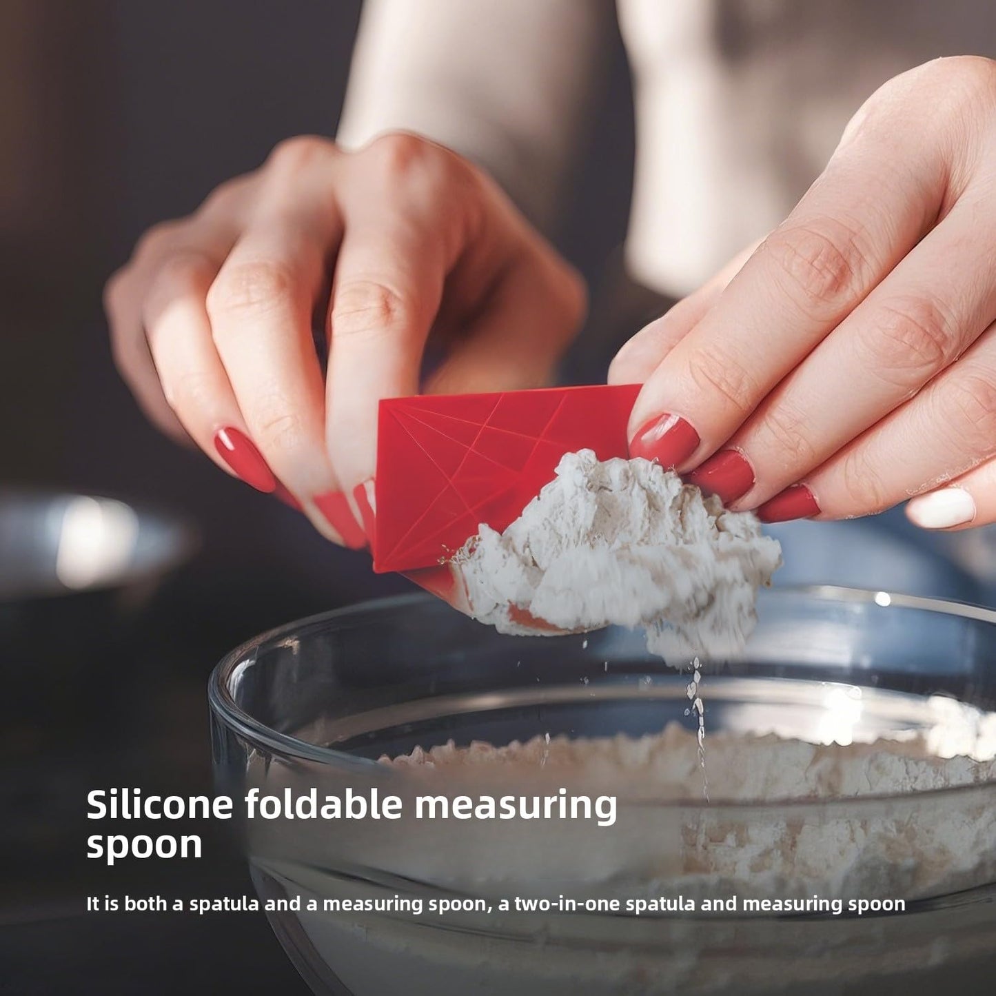 🔥Polygonal Flat 3-In-1 Measuring Spoons Set, Magnetic Foldable Multi-Purpose Cooking Baking BBQ Utensils