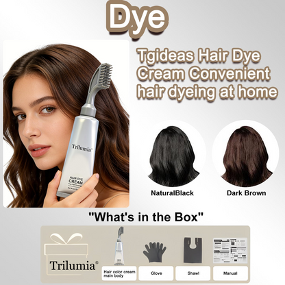 Tgideas Comb - In Hair DyeCream for Gray Coverage -Natural Black & Dark Brown