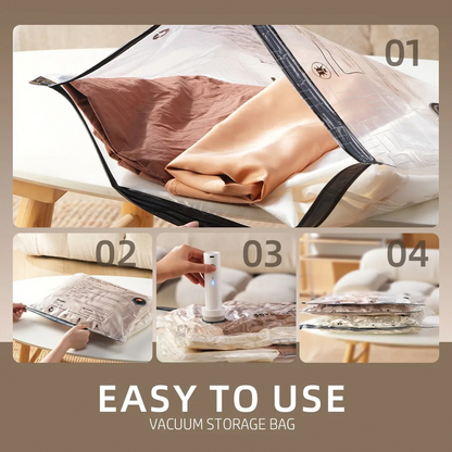 Travel Vacuum Compression Storage Bags with USB Rechargeable Electric Pump Ultra Compact Lightweight Space Savers for Clothing & Travel Essentials Zipper Pouches Outdoor Packing System Hand Organizer Holiday Variety Pack