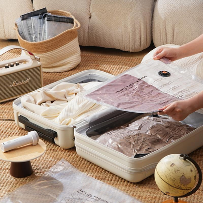 Travel Vacuum Compression Storage Bags with USB Rechargeable Electric Pump Ultra Compact Lightweight Space Savers for Clothing & Travel Essentials Zipper Pouches Outdoor Packing System Hand Organizer Holiday Variety Pack