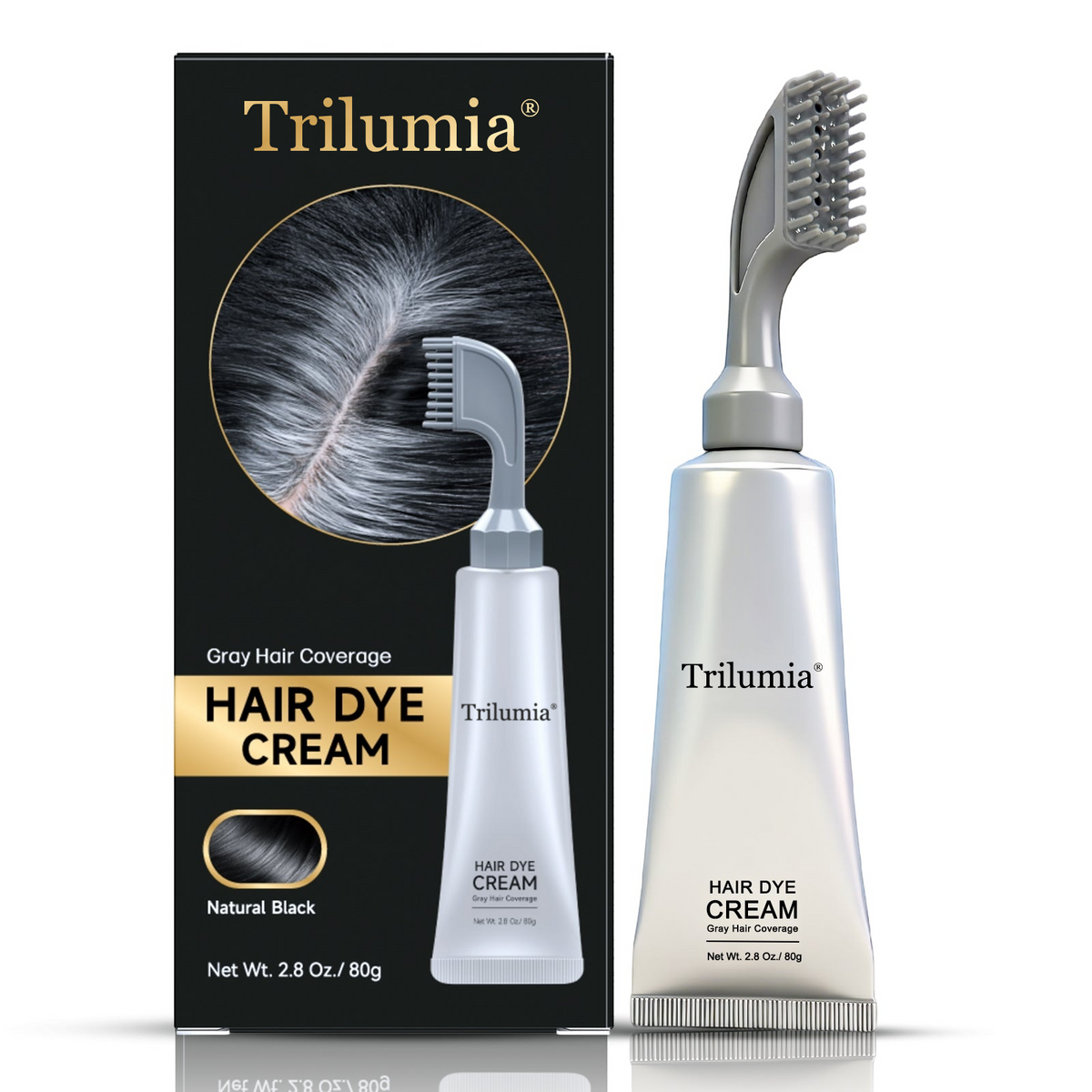 Tgideas Comb - In Hair DyeCream for Gray Coverage -Natural Black & Dark Brown