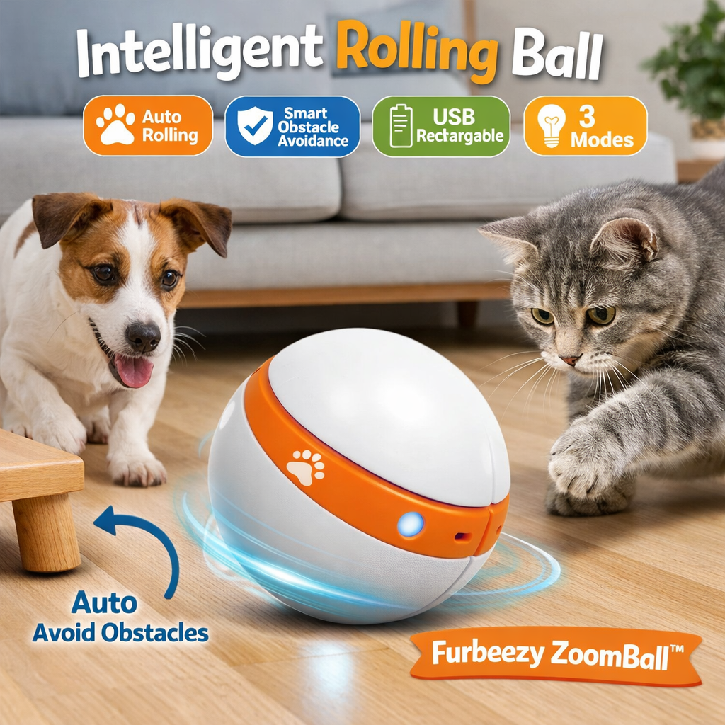 Intelligent automatic rolling interactive ball