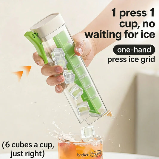Self-Made Small Single-Hand Press Ice Tray, Simple 6-Cavity Refrigerator Ice Cube Mold, Easy-To-Use Ice Maker for Home Kitchen