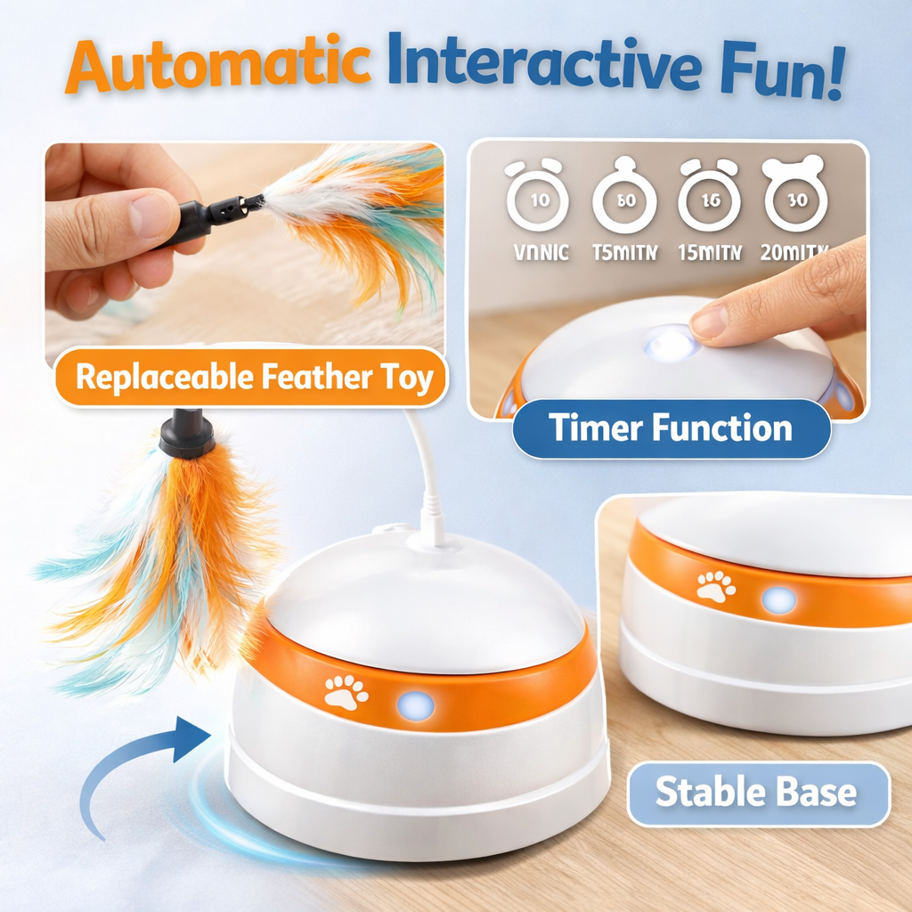 Automatic rotating cat teaser machine