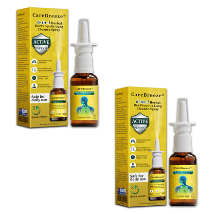 ⚡🐝✅UK Official Store:CareBreeze® 6-in-1 Herbal BeePropolis Lung Cleanse Spray（👨‍⚕️Directly acts on COPD, asthma, chronic bronchitis (CB), respiratory infections, lung cancer, sinusitis, and other conditions）