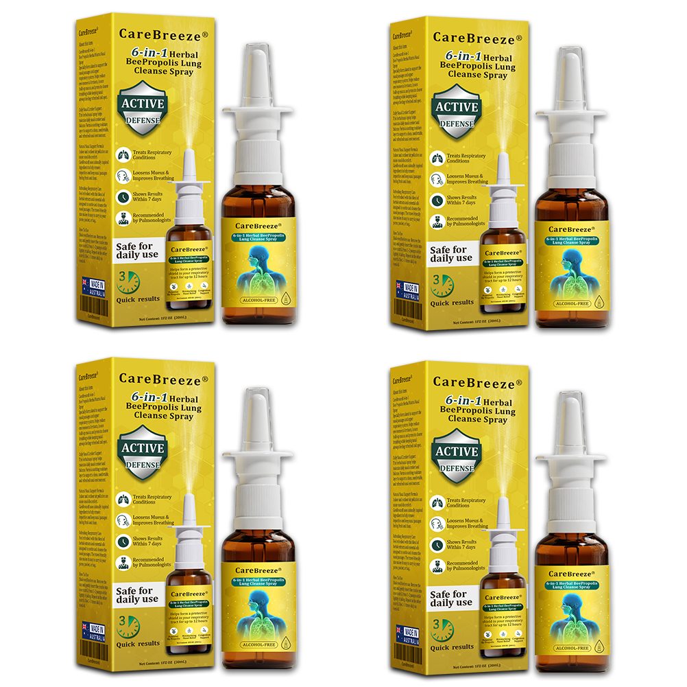 ⚡🐝✅UK Official Store:CareBreeze® 6-in-1 Herbal BeePropolis Lung Cleanse Spray（👨‍⚕️Directly acts on COPD, asthma, chronic bronchitis (CB), respiratory infections, lung cancer, sinusitis, and other conditions）