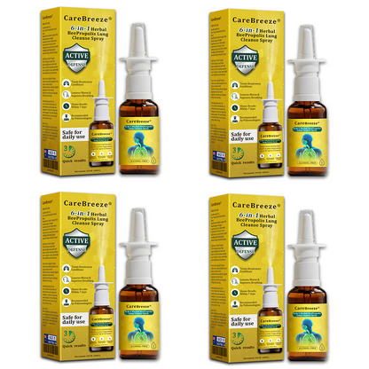 ⚡🐝✅UK Official Store:CareBreeze® 6-in-1 Herbal BeePropolis Lung Cleanse Spray（👨‍⚕️Directly acts on COPD, asthma, chronic bronchitis (CB), respiratory infections, lung cancer, sinusitis, and other conditions）