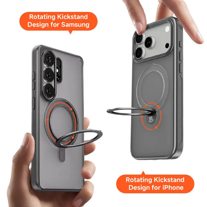 MAGIC JOHN 360 Degrees Rotating Magnetic Stand Phone Case for iPhone and SamSung