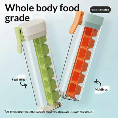 Self-Made Small Single-Hand Press Ice Tray, Simple 6-Cavity Refrigerator Ice Cube Mold, Easy-To-Use Ice Maker for Home Kitchen