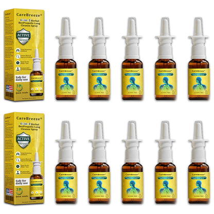 ⚡🐝✅UK Official Store:CareBreeze® 6-in-1 Herbal BeePropolis Lung Cleanse Spray（👨‍⚕️Directly acts on COPD, asthma, chronic bronchitis (CB), respiratory infections, lung cancer, sinusitis, and other conditions）