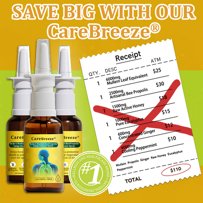 ⚡🐝✅UK Official Store:CareBreeze® 6-in-1 Herbal BeePropolis Lung Cleanse Spray（👨‍⚕️Directly acts on COPD, asthma, chronic bronchitis (CB), respiratory infections, lung cancer, sinusitis, and other conditions）