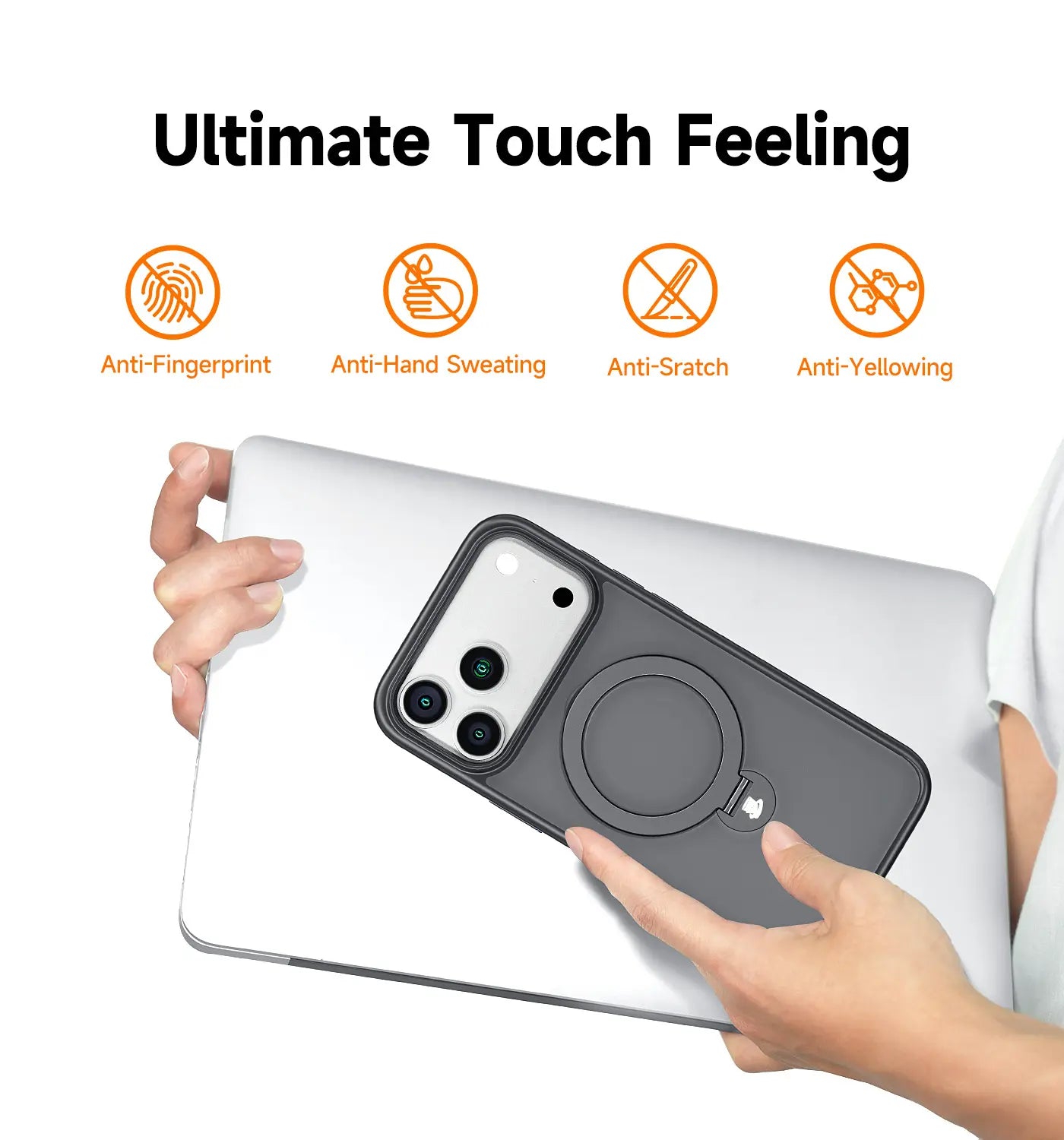 MAGIC JOHN 360 Degrees Rotating Magnetic Stand Phone Case for iPhone and SamSung