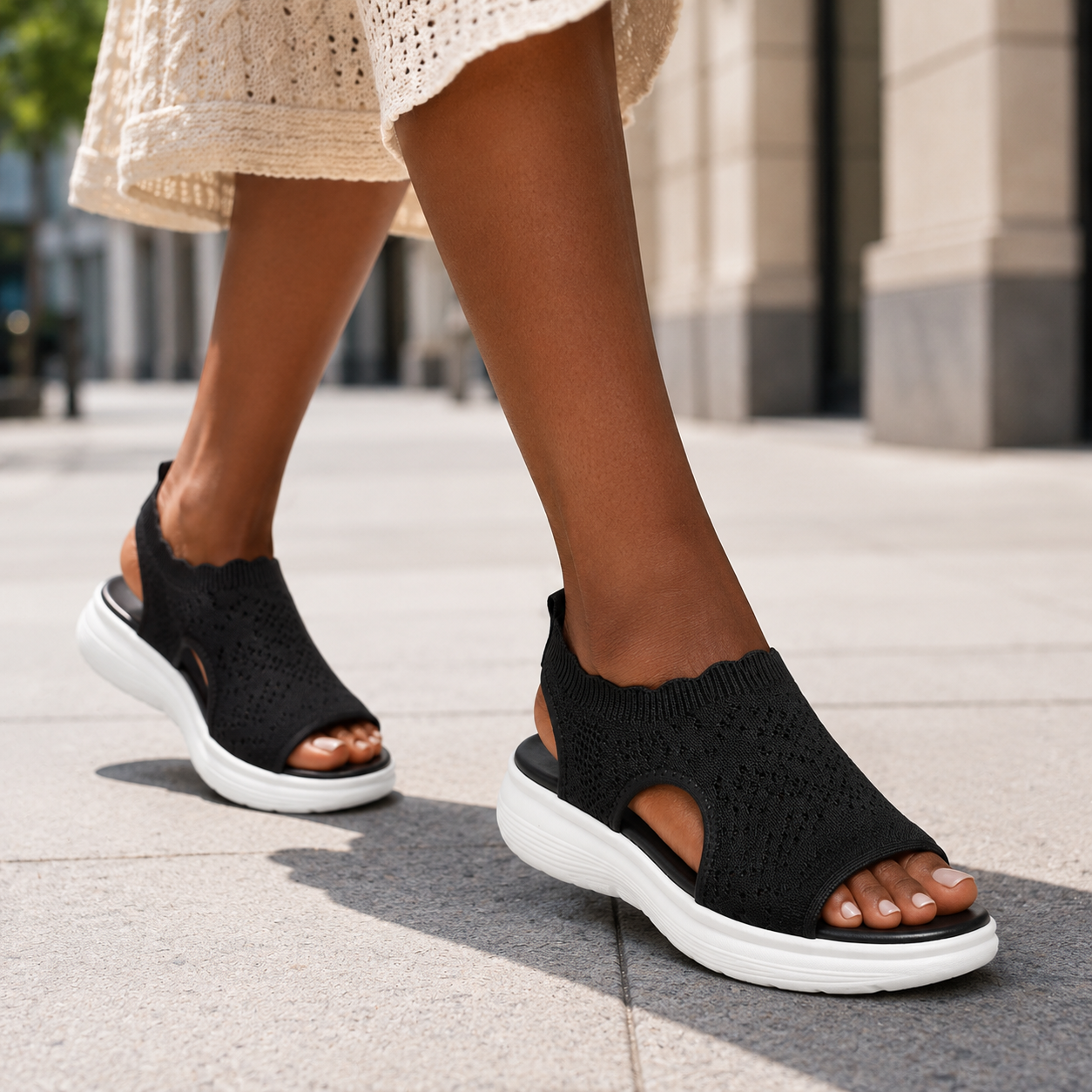 🚨 LAST DAY: 80% OFF ✨🔥 Breathable Women’s Knit Platform Sandals