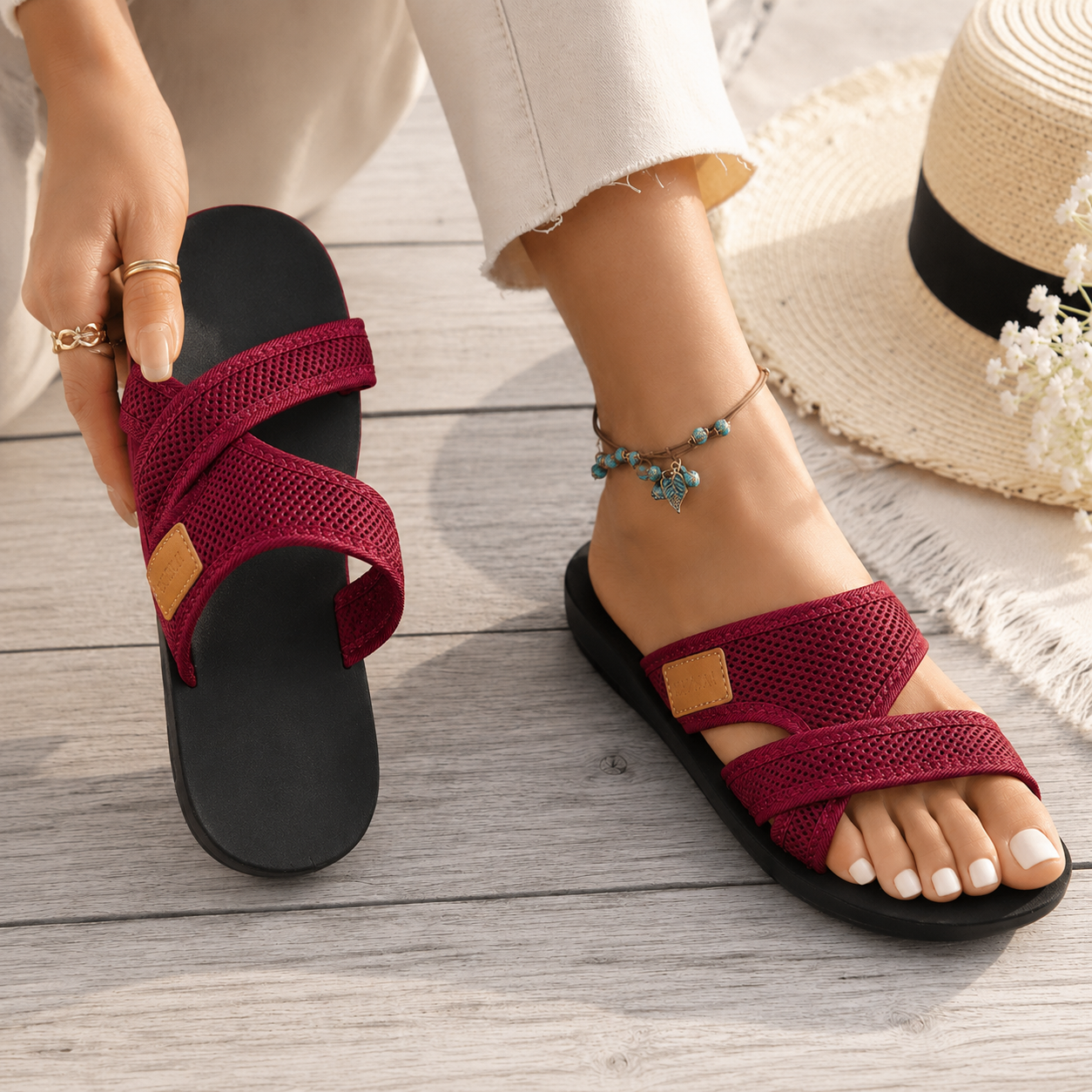 🚨𝙇𝘼𝙎𝙏 𝘿𝘼𝙔: 𝟴𝟬% 𝙊𝙁𝙁: Lightweight Comfort Slides for Women – Breathable, Versatile & Easy to Slip On