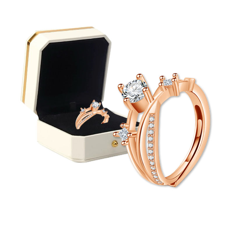 💫 Last Day: 80% OFF 🔥 – Magnetology Moissanite Diamond-Look Ring 💖 – Adjustable Fit