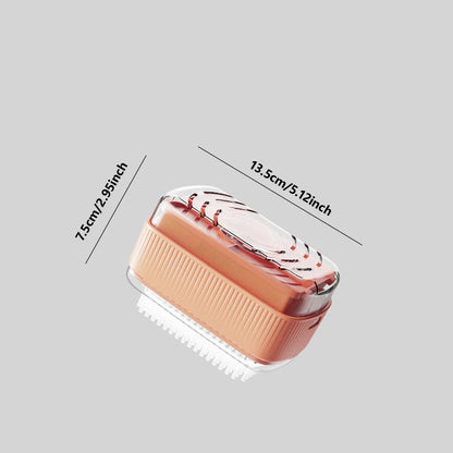 🔥Multifunctional Soap Foaming Box, Hand-Free Storage Soap Holder, Drainage Soap Dish with Rolling Brush, Laundry Brush Included