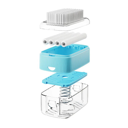 🔥Multifunctional Soap Foaming Box, Hand-Free Storage Soap Holder, Drainage Soap Dish with Rolling Brush, Laundry Brush Included
