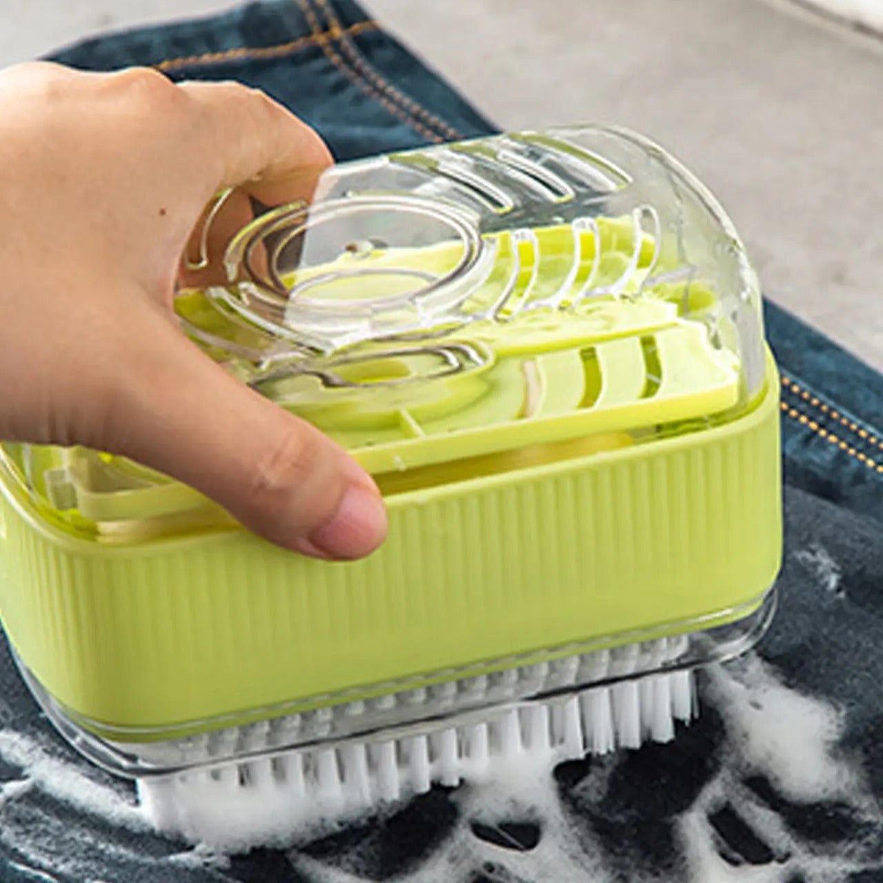 🔥Multifunctional Soap Foaming Box, Hand-Free Storage Soap Holder, Drainage Soap Dish with Rolling Brush, Laundry Brush Included