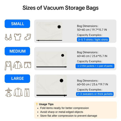 Travel Vacuum Compression Storage Bags with USB Rechargeable Electric Pump Ultra Compact Lightweight Space Savers for Clothing & Travel Essentials Zipper Pouches Outdoor Packing System Hand Organizer Holiday Variety Pack