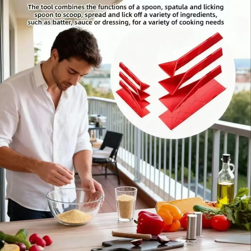🔥Polygonal Flat 3-In-1 Measuring Spoons Set, Magnetic Foldable Multi-Purpose Cooking Baking BBQ Utensils