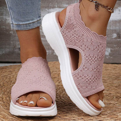 🚨 LAST DAY: 80% OFF ✨🔥 Breathable Women’s Knit Platform Sandals